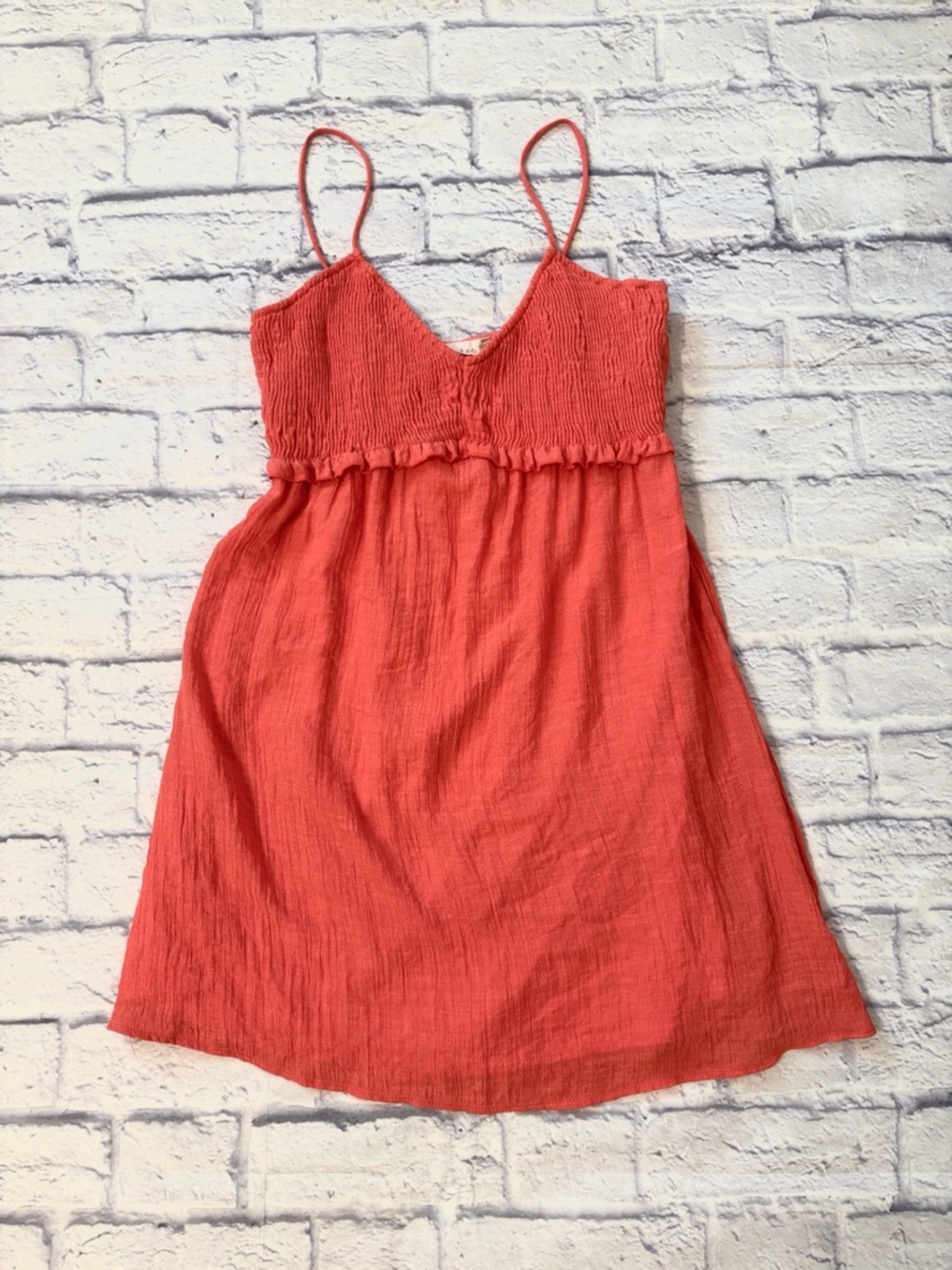 Altar’d State Coral Cami Mini Dress Sleeveless Smocked Front Size Medium